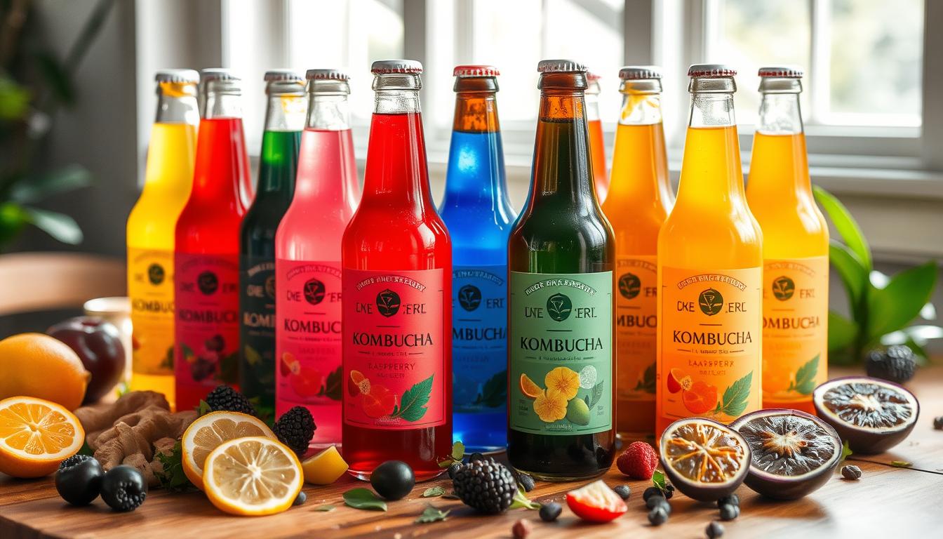 不同風味的康普茶