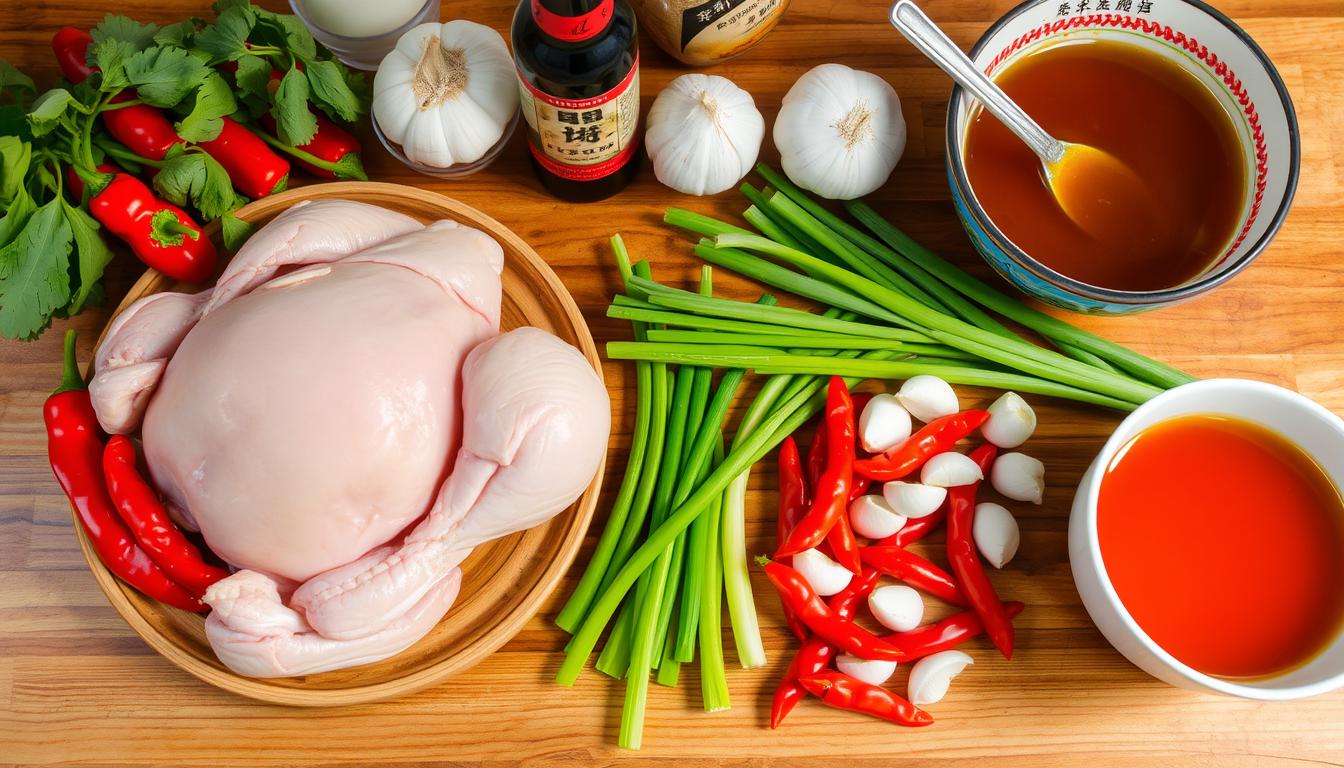 剝皮辣椒雞湯食材
