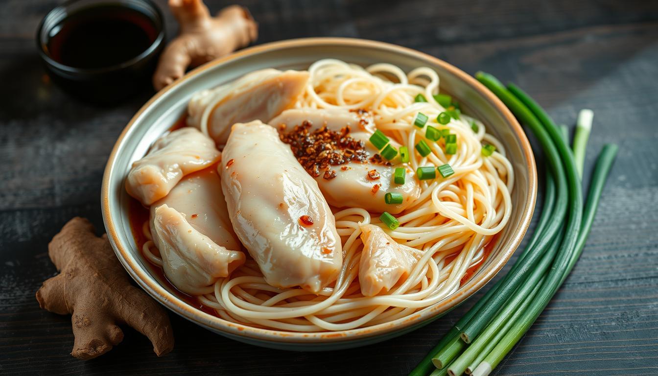 麻油雞腿麵線食材